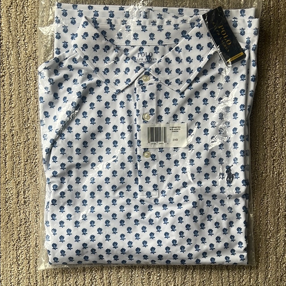 Polo by Ralph Lauren Men's Blue Floral Shirt